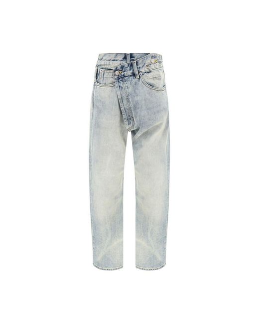 R13 Blue Cotton Straight