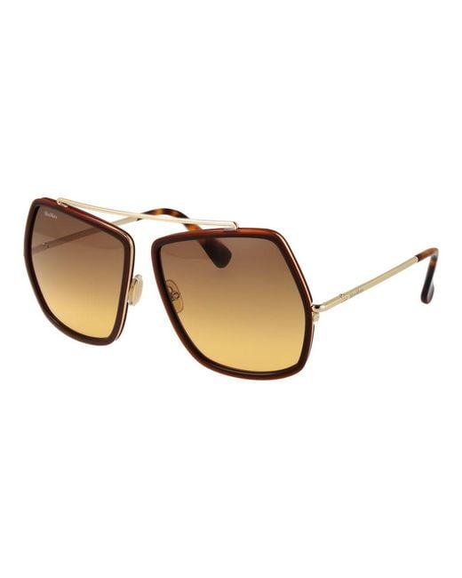 Max Mara Brown Metal Sunglasses
