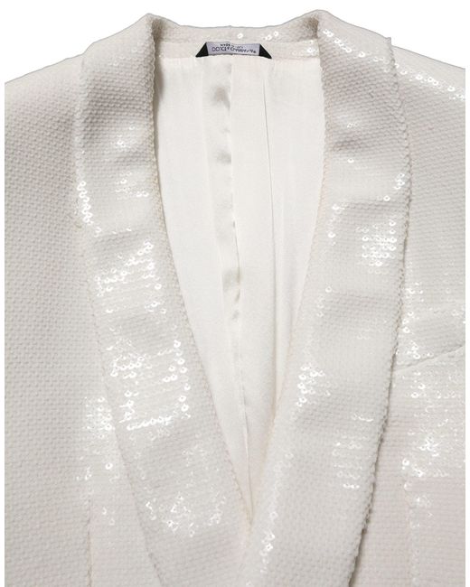 Dolce & Gabbana White Viscose Single Breasted Blazer Jacket for men