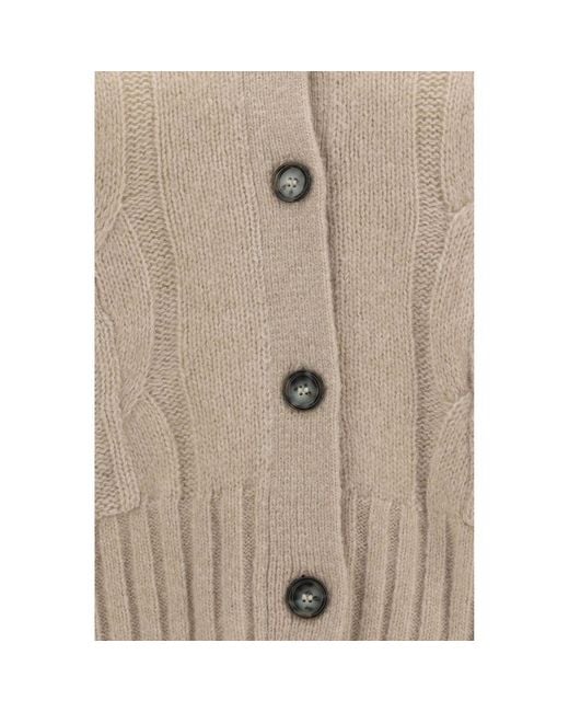 Allude Natural Beige Cashmere Cardigan