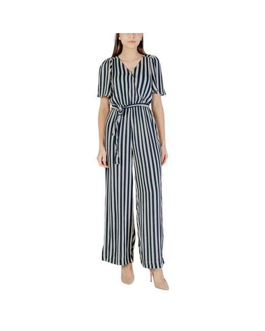 Ichi Women's Blue Viscose Jumpsuit