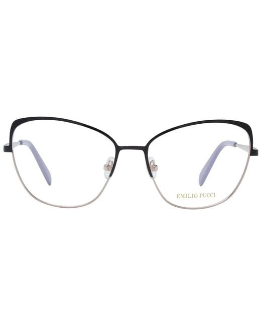 Emilio Pucci Metallic Black Metal Glasses (frames) for men