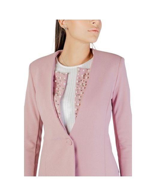 Rinascimento Pink Multicolor Polyester Blazer
