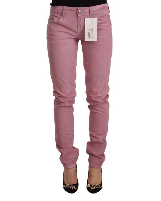 Acht Red Cotton Slim Fit Denim Skinny Jeans