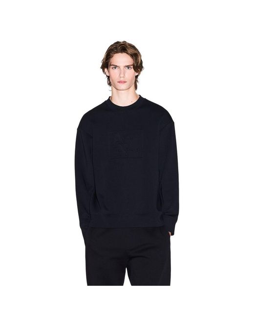 ARMANI EXCHANGE Blue Black Cotton Sweatshirt for men