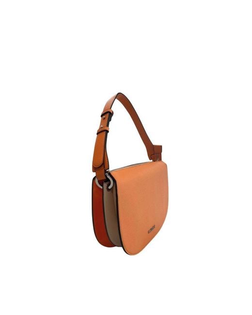 Twinset Brown Orange Polyurethane Shoulder Bag