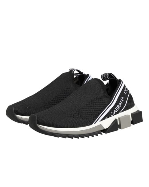 Dolce & Gabbana Black Slip On Sorrento Low Top Sneakers Shoes