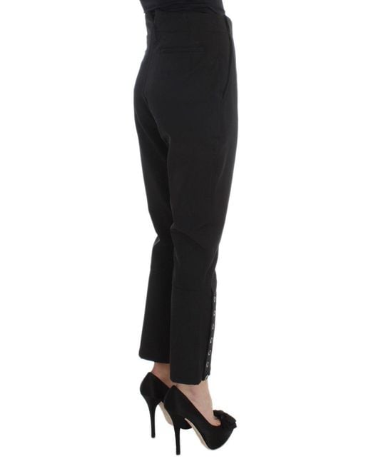 Ermanno Scervino Black Trousers Button Detail