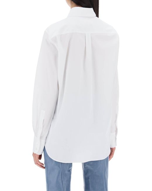 Marni White "Shirt With Flower Print Patch And Embroidered Logo