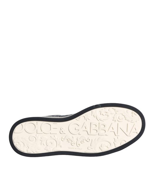 Dolce & Gabbana Black Rome Sneakers In Crocodile Leather for men