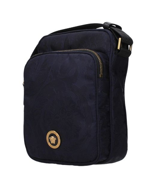 Versace Blue Fabric Crossbody Bag for men