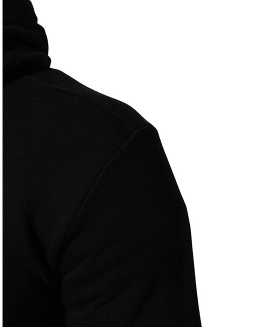 Dolce & Gabbana Sweater Black Cotton Hooded Men Sweatshirt Sweater for men