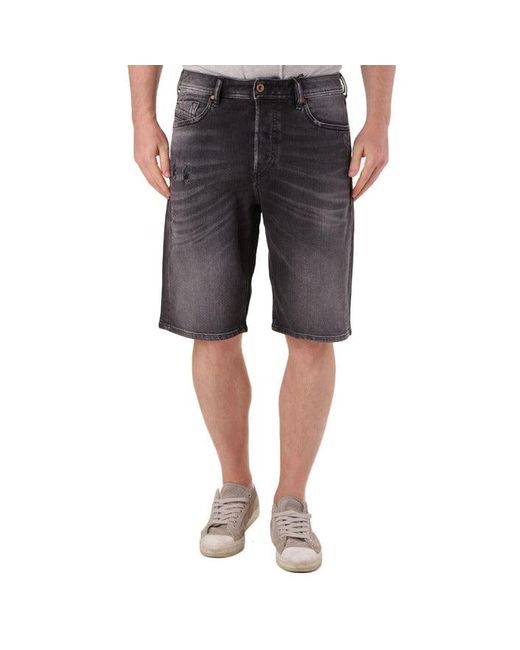 DIESEL Cotton Zipped And Buttoned Worn Out Effect Shorts in Grey (Gray ...