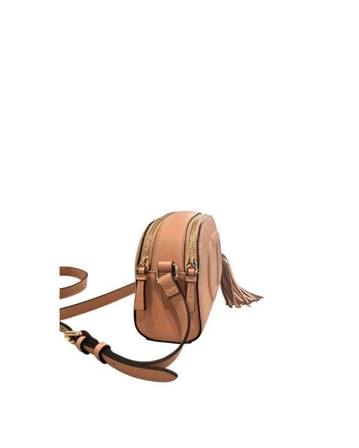 Twinset Brown Pink Faux Leather Crossbody