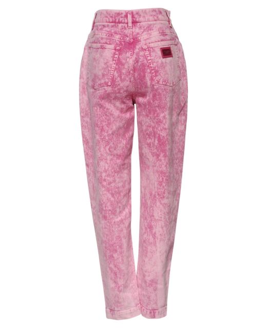 Dolce & Gabbana Pink Tie Dye High Waist Tapered Denim Jeans for men