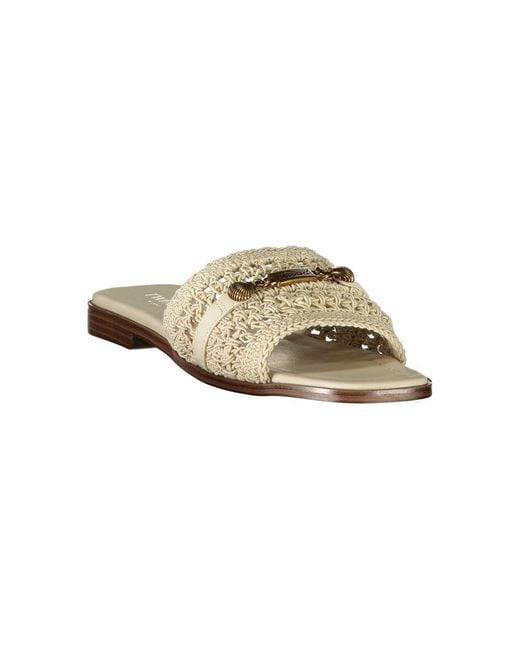 Twinset Metallic Beige Leather 's Sandal