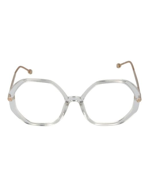 Philipp Plein Metallic Transparent Cellulose Acetate Glasses (frames) for men