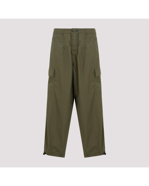Universal Works Olive Green Loose Recycled Polyester Cargo Pants for men