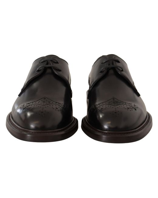 Dolce & Gabbana Black Elegant Derby Dress Shoes for men