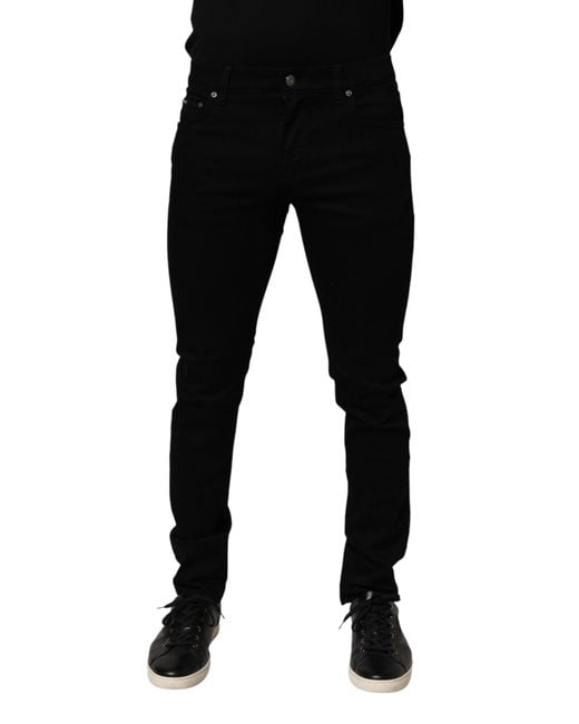 Dolce & Gabbana Black Cotton Stretch Slim Fit Denim Jeans Co+02 Clothing for men