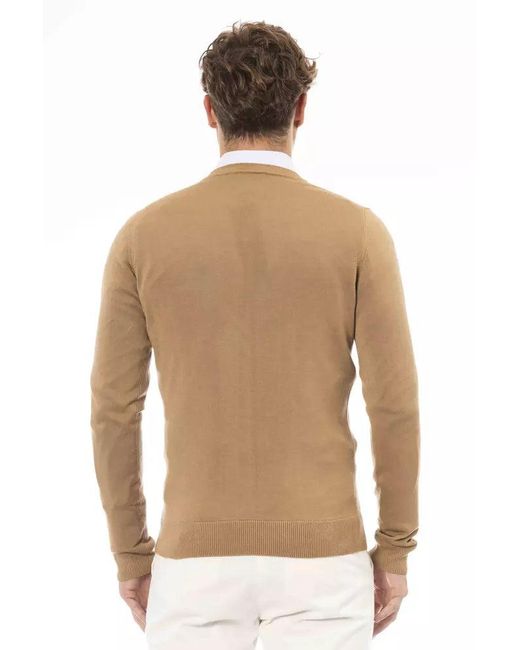 Baldinini Multicolor V-Neck Modal Cashmere Sweater for men