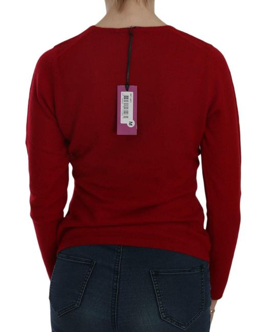 Mila Schon Red Mila Schön Elegant Cashmere Pullover Blouse