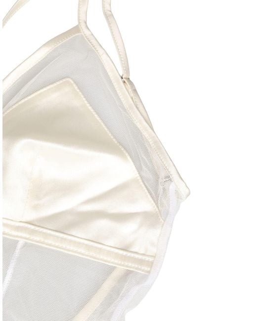 Dolce & Gabbana White Sheer Nylon Bodysuit Halterneck Underwear