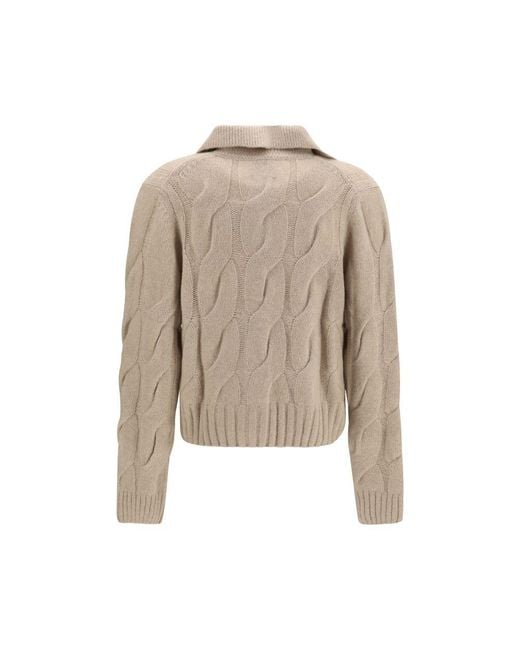 Allude Natural Beige Cashmere Cardigan