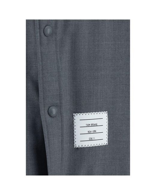 Thom Browne Blue Gray Wool Oves Aries Dress Shirt for men