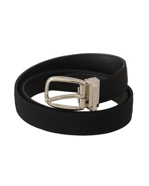 Dolce & Gabbana Black Belt Calf Leather Tone Metal Buckle for men