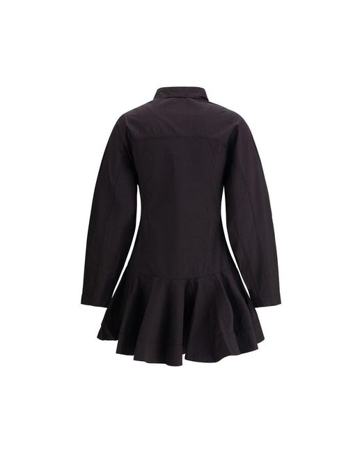 Ganni Black Short Chemisier Dress