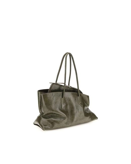 The Attico Green Bicolor Calf Leather Bos Taurus Shoulder Bag
