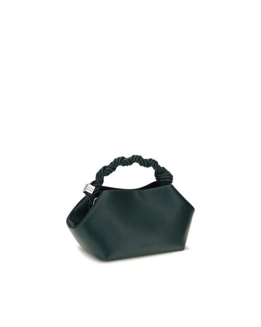 Ganni Blue Bicolor Recycled Leather Shoulder Bag