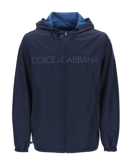 Dolce & Gabbana Blue Reversible Windbreaker Jacket for men