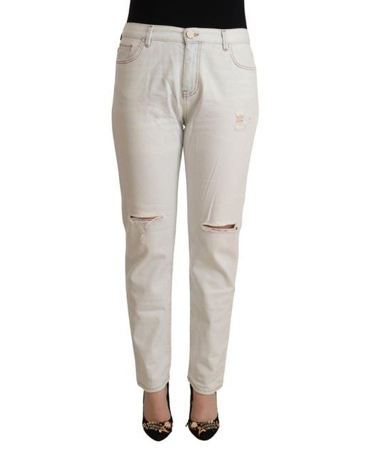 Pinko White Mid Waist Skinny Denim Jeans