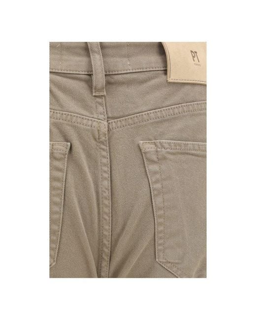 PT Torino Gray Beige Cotton Slim Fit Jeans for men