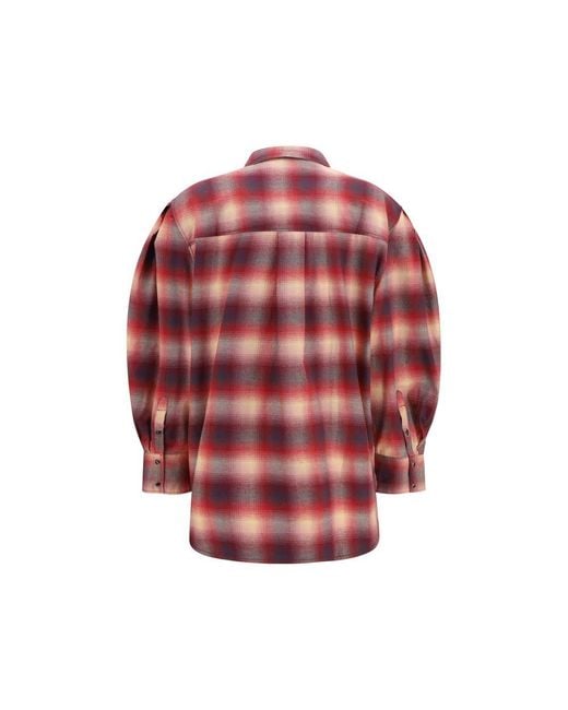 Ganni Red Multicolor Cotton Pattern Shirt