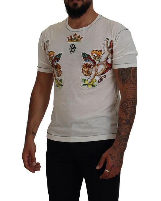 Dolce & Gabbana Gray Elegant Cotton-Silk Blend Tee for men