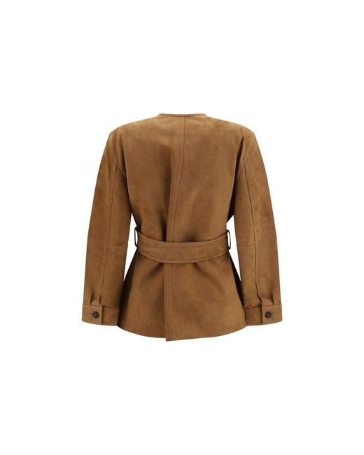 Max Mara Brown Lamb Leather Leather Jacket