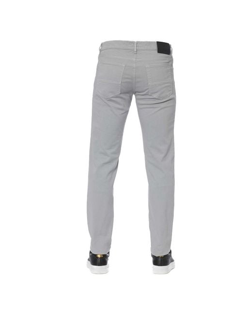 Trussardi Gray Elegant Cotton Stretch Jeans for men