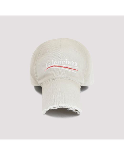Balenciaga Shell White Political Campaign Cotton Hat for men