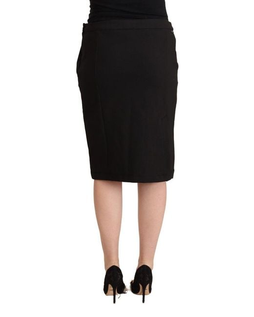 Gianfranco Ferré Black Gf Ferre Straight Pencil Cut Knee Length Skirt