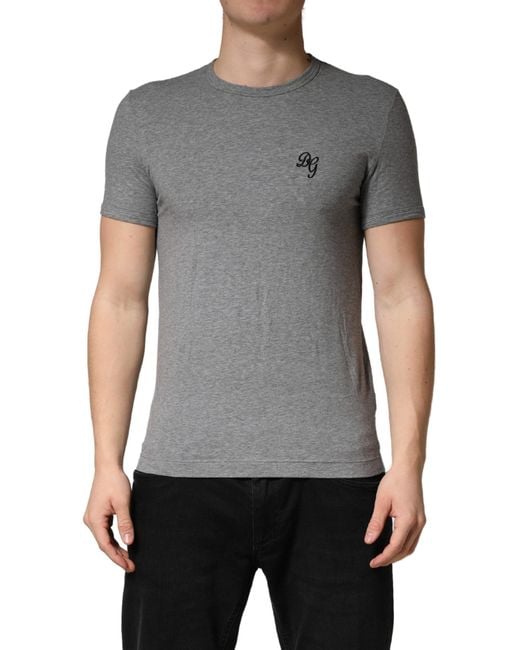 Dolce & Gabbana Gray Dg Logo Crew Neck Men Underwear T for men