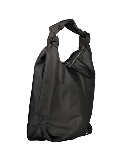 Calvin Klein Black Elegant Shoulder Bag With Logo Appliqué