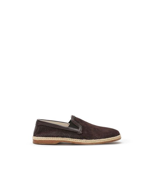 Dolce & Gabbana Brown Suede Leather Espadrilles for men
