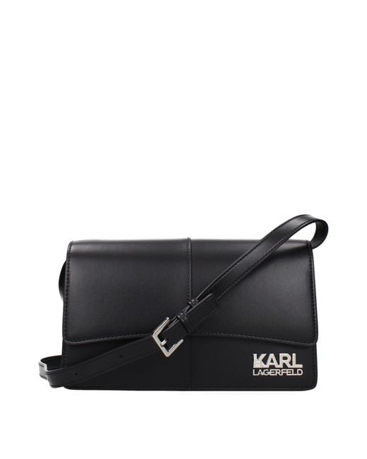 Karl Lagerfeld Black Kore Crossbody Bag Polyurethane