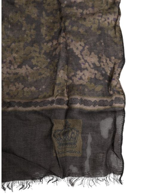 Dolce & Gabbana Black Camouflage Neck Warmer Wrap Foulard Scarf for men