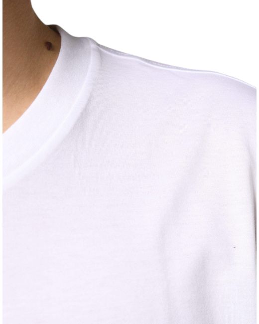Dolce & Gabbana White Metal Dg Logo Cotton Short Sleeves T-Shirt for men