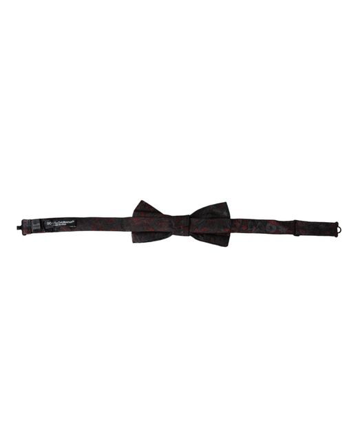 Dolce & Gabbana White Floral Adjustable Neck Bow Tie for men