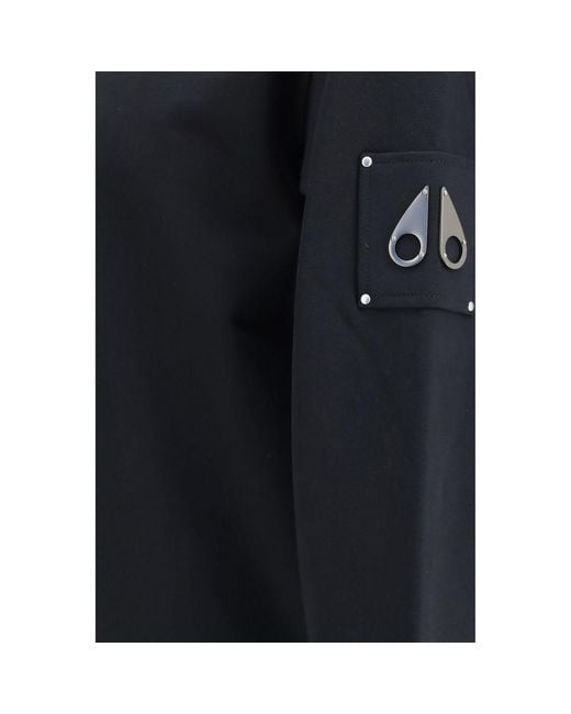 Moose Knuckles Blue Black Cotton Sweatshirt for men
